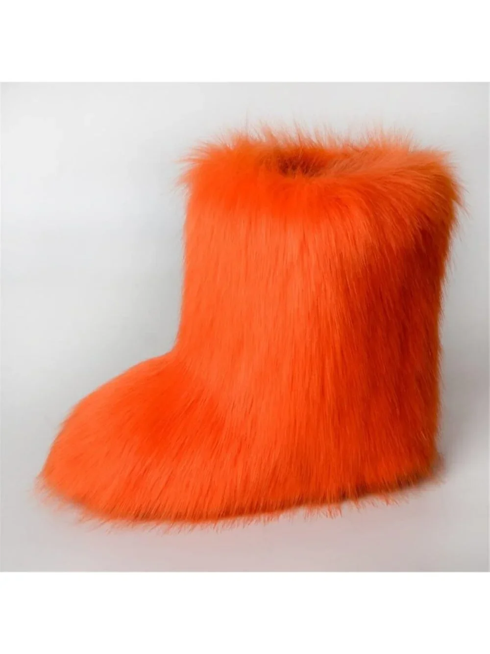 Cozy Faux Fur Mid-Calf Winter Boots | Fluffy Fuzzy Snow Shoes for Outdoor Wear